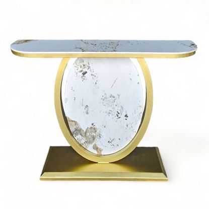 Bàn Console 120x30x85cm chân sắt mặt đá Ceramic CST065