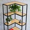 Kệ góc tường 5 tầng 60x60x160cm khung sắt gỗ cao su KGT68025