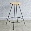 Ghế bar tròn mặt gỗ cao su chân sắt sơn tĩnh điện GCF192