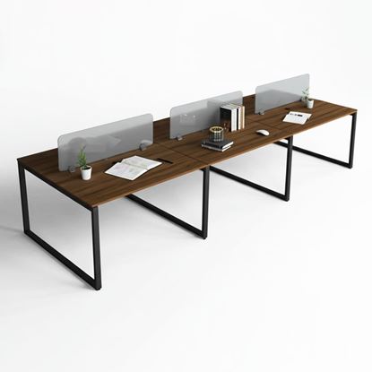 Cụm bàn làm việc cho 6 người 360x120cm hệ Rectang HBRT086