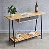 Bàn console có ngăn kéo 120x40x85cm gỗ cao su chân sắt CST069