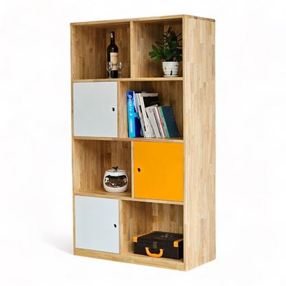 Kệ sách ENCLAVE có ngăn tủ 90x40x160cm gỗ cao su KS68225