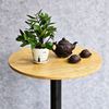 Bàn cafe tròn 60cm chân sắt mặt gỗ cao su CFD68209