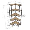 Kệ góc tường khung sắt 60x60x160cm gỗ cao su KGT68025