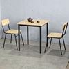 Combo bộ bàn ăn vuông và 2 ghế gỗ cao su chân sắt CBBA160