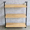 Kệ sách treo tường 3 tầng 64x25x80cm gỗ cao su khung sắt KS68221