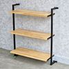Kệ sách treo tường 3 tầng 64x25x80cm gỗ cao su khung sắt KS68221