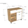 Tủ ngăn kéo di động 80x35x70cm gỗ cao su KTB68157