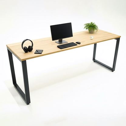 Bàn làm việc 180x60cm gỗ cao su chân sắt lắp ráp Rectang HBRT084