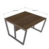 Bàn cụm 2 người có tấm chắn 120x120cm gỗ plywood chân lắp ráp HBTC049