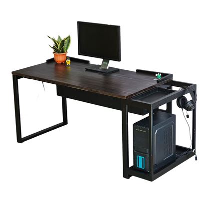 Bàn máy tính có giá để loa 160x70cm gỗ tràm chân sắt lắp ráp COD68057