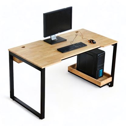 Bàn Gaming có giá để thùng CPU 140x70cm khung sắt gỗ cao su GD68080