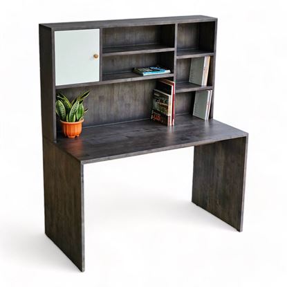 Bàn học liền giá sách 120x60x140cm gỗ cao su FD68055