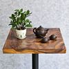 Bàn cafe vuông 60x60cm gỗ me tây dày 5 cm chân gang đúc CFD68198