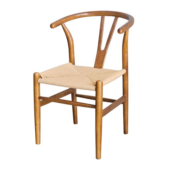 Ghế Wishbon đan dây gỗ cao su GCF171