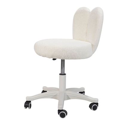 Ghế tai thỏ nệm bọc vải lông cừu chân nhựa PP GAK412