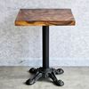 Bàn cafe vuông 60x60cm gỗ me tây dày 5 cm chân gang đúc CFD68198