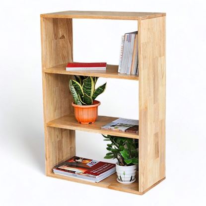 Kệ sách đứng 3 tầng 60x28x90cm gỗ cao su KS68212