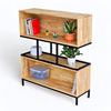 Kệ sách 2 ngăn 100x30x120cm gỗ cao su khung sắt KTB146