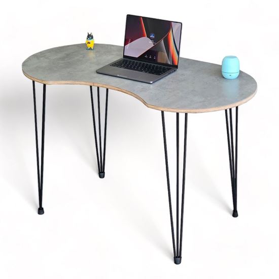 Bàn làm việc hạt đậu 120x60cm gỗ plywood chân sắt Hairpin SPD68210