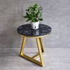 Bàn bên sofa tròn 40cm mặt đá chân sắt SST031