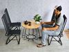 Combo bộ bàn cafe gỗ cao su và 4 ghế lưới xếp gọn CBCF290