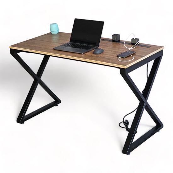 Bàn ZDesk tích hợp Ray điện trượt gỗ Plywood chân sắt chữ X ZD003