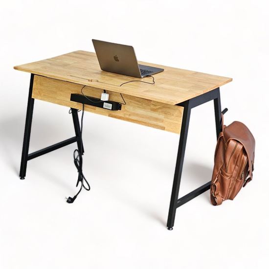 Bàn ZDesk có giá treo đồ 120x60cm gỗ cao su chân sắt lắp ráp ZD011