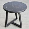 Bàn bên sofa tròn 40cm mặt đá chân sắt SST031