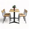 Combo bộ bàn quán ăn/nhà hàng 120x60cm và 4 ghế chân sắt CBCF292