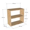 Kệ sách 2 tầng 60x28x60cm gỗ cao su KS68214