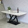 Bàn ăn chữ nhật 160x90cm mặt đá Ceramic cao cấp chân sắt BA165
