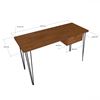 Bàn làm việc có ngăn kéo 120x50cm gỗ cao su chân sắt Hairpin SPD68211