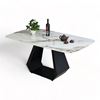 Bàn ăn chữ nhật 160x90cm  mặt đá Ceramic cao cấp chân sắt BA68184