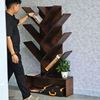 Kệ sách hình cây 85x27x150cm gỗ cao su KS68217