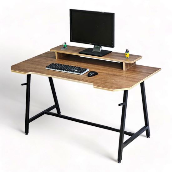 Bàn Gaming có giá treo đồ 140x70cm gỗ plywood chân sắt lắp ráp GD68079