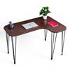 Bàn làm việc góc L bo cạnh 120x80cm gỗ cao su chân sắt Hairpin CD68023