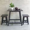 Combo bộ bàn cafe chữ nhật 70x70cm và 2 ghế đôn gỗ CBCF282