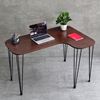 Bàn làm việc góc L bo cạnh 120x80cm gỗ cao su chân sắt Hairpin CD68023