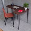 Combo bàn làm việc góc L 120x80cm và 1 ghế nhựa Harmoor CB68197