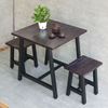 Combo bộ bàn cafe chữ nhật 70x70cm và 2 ghế đôn gỗ CBCF282