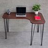 Bàn làm việc góc L bo cạnh 120x80cm gỗ cao su chân sắt Hairpin CD68023