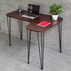 Bàn làm việc góc L bo cạnh 120x80cm gỗ cao su chân sắt Hairpin CD68023