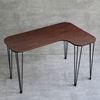 Bàn làm việc góc L bo cạnh 120x80cm gỗ cao su chân sắt Hairpin CD68023