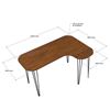 Bàn làm việc góc L bo cạnh 120x80cm gỗ cao su chân sắt Hairpin CD68023