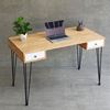 Bàn làm việc có ngăn hộc kéo 120x60cm gỗ cao su chân sắt Hairpin BD68111