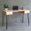 Bàn làm việc có ngăn hộc kéo 120x60cm gỗ cao su chân sắt Hairpin BD68111