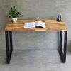 Bàn làm việc 120x60cm gỗ tràm chân sắt Rectang lắp ráp HBRT083