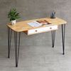 Bàn làm việc có ngăn kéo 120x50cm gỗ cao su chân Hairpin BD68110