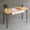 Bàn làm việc có ngăn kéo 120x50cm gỗ cao su chân Hairpin BD68110
